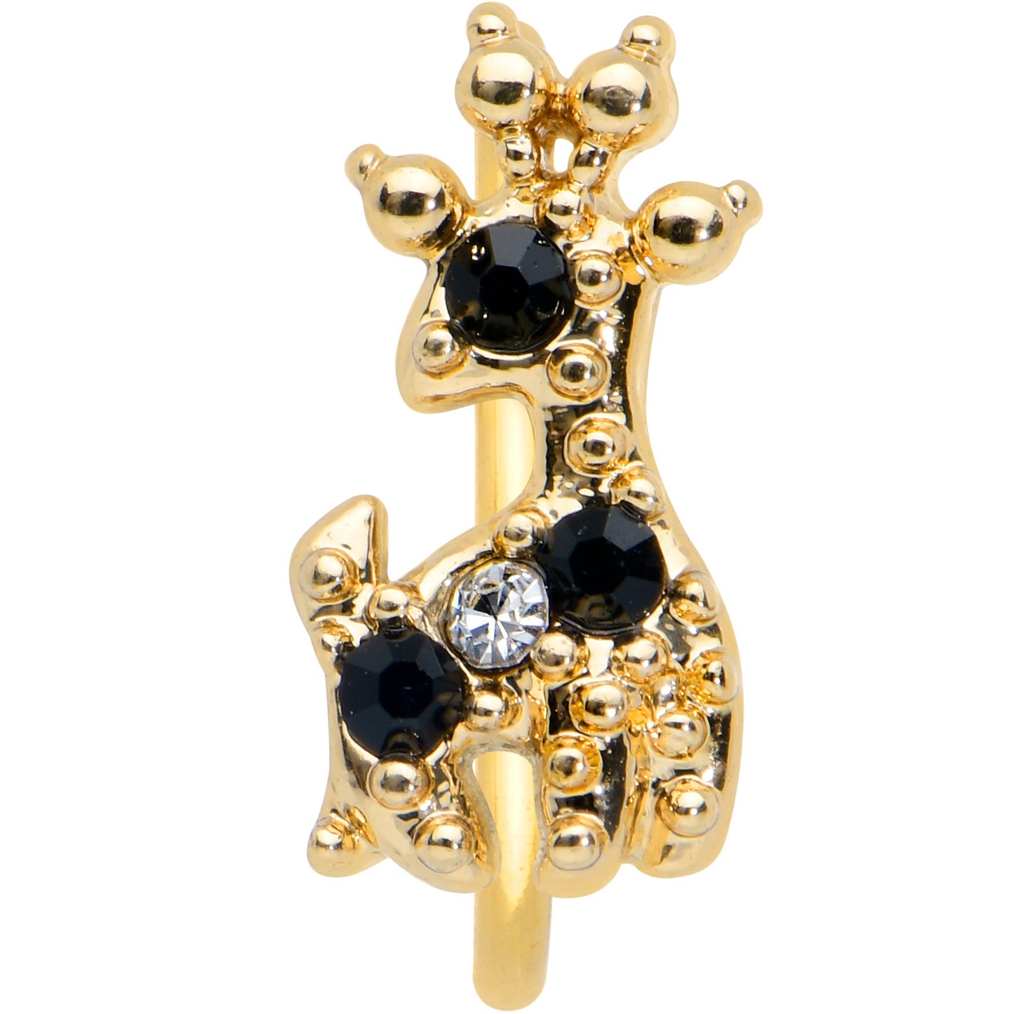 20 Gauge 5/16 Black Gem Decadent Deer Nose Hoop