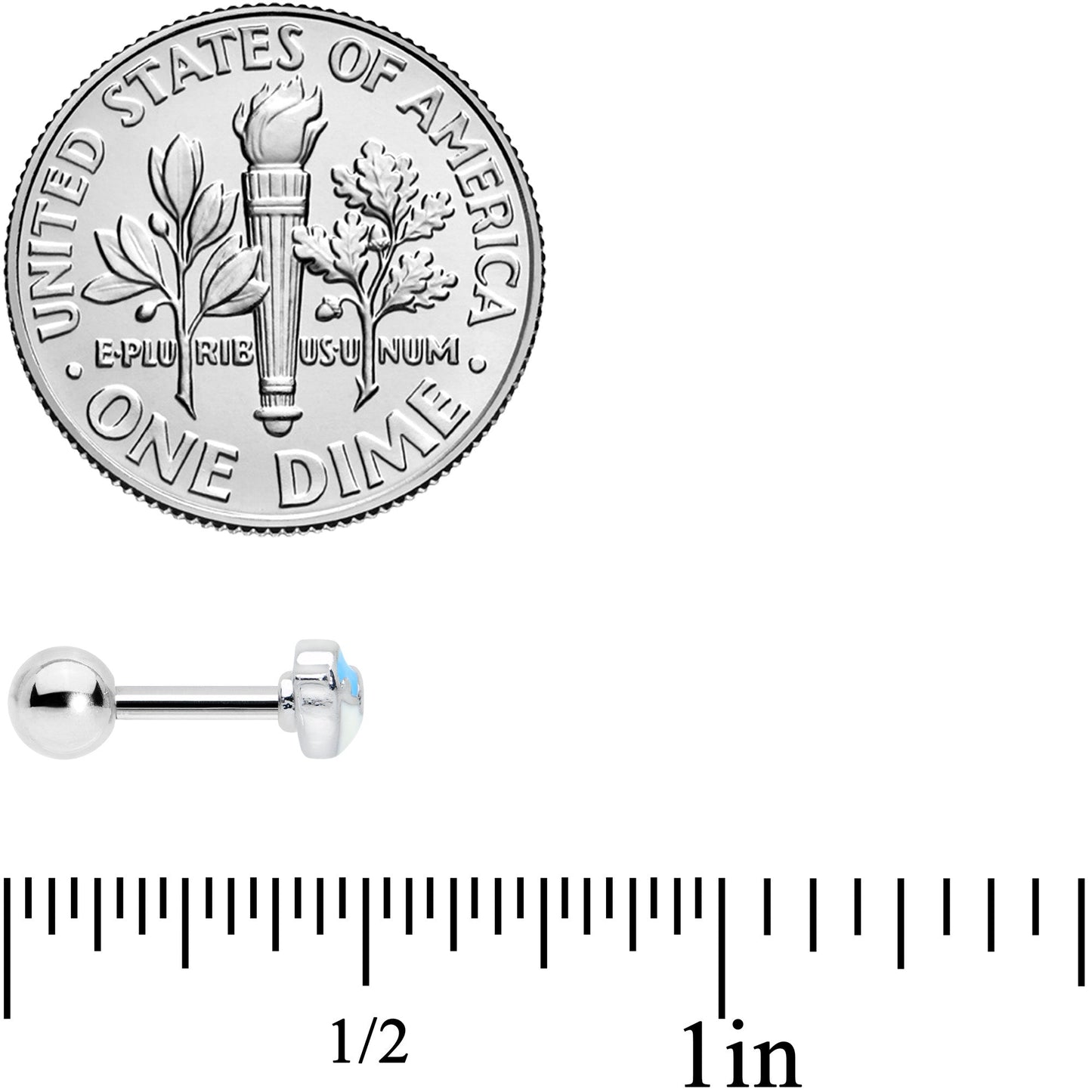 16 Gauge 1/4 Happy Little Blue Bird Cartilage Tragus Earring