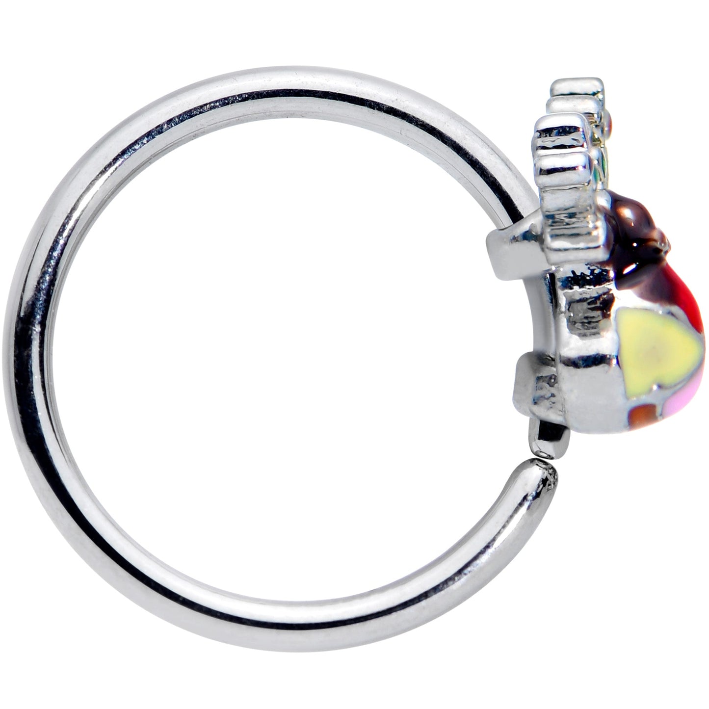 20 Gauge 5/16 Colorful Reindeer Christmas Nose Hoop