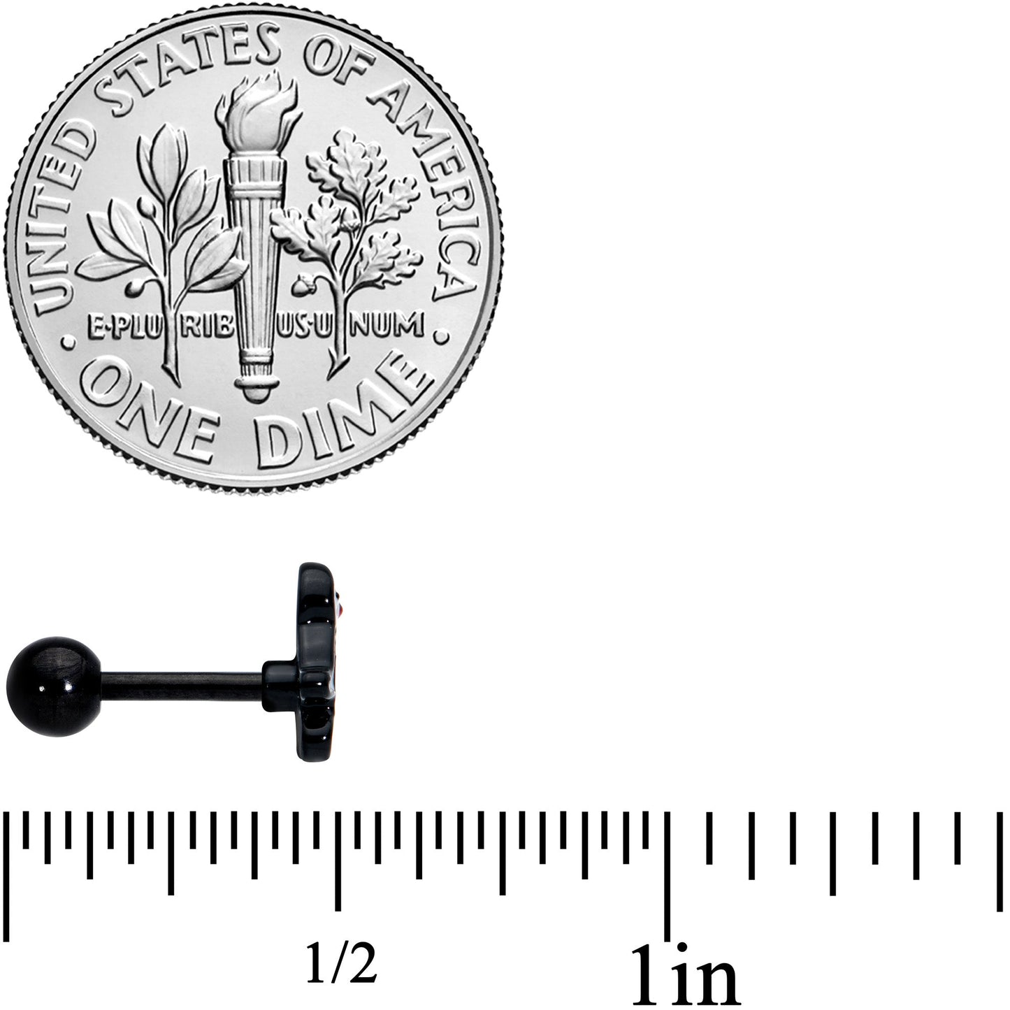 16 Gauge 1/4 Black Baby Penguin Cartilage Tragus Earring