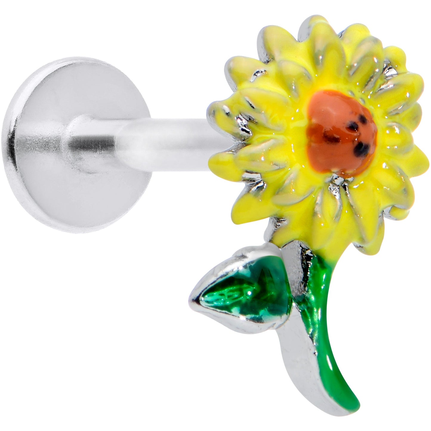 16 Gauge 5/16 Sunny Yellow Sunflower Labret Monroe Tragus