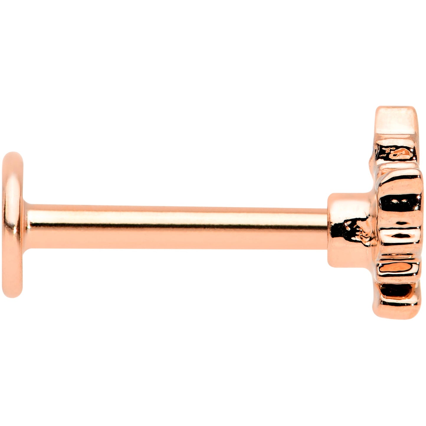 16 Gauge 5/16 Rose Gold Tone Fall White Maple Leaf Labret Tragus