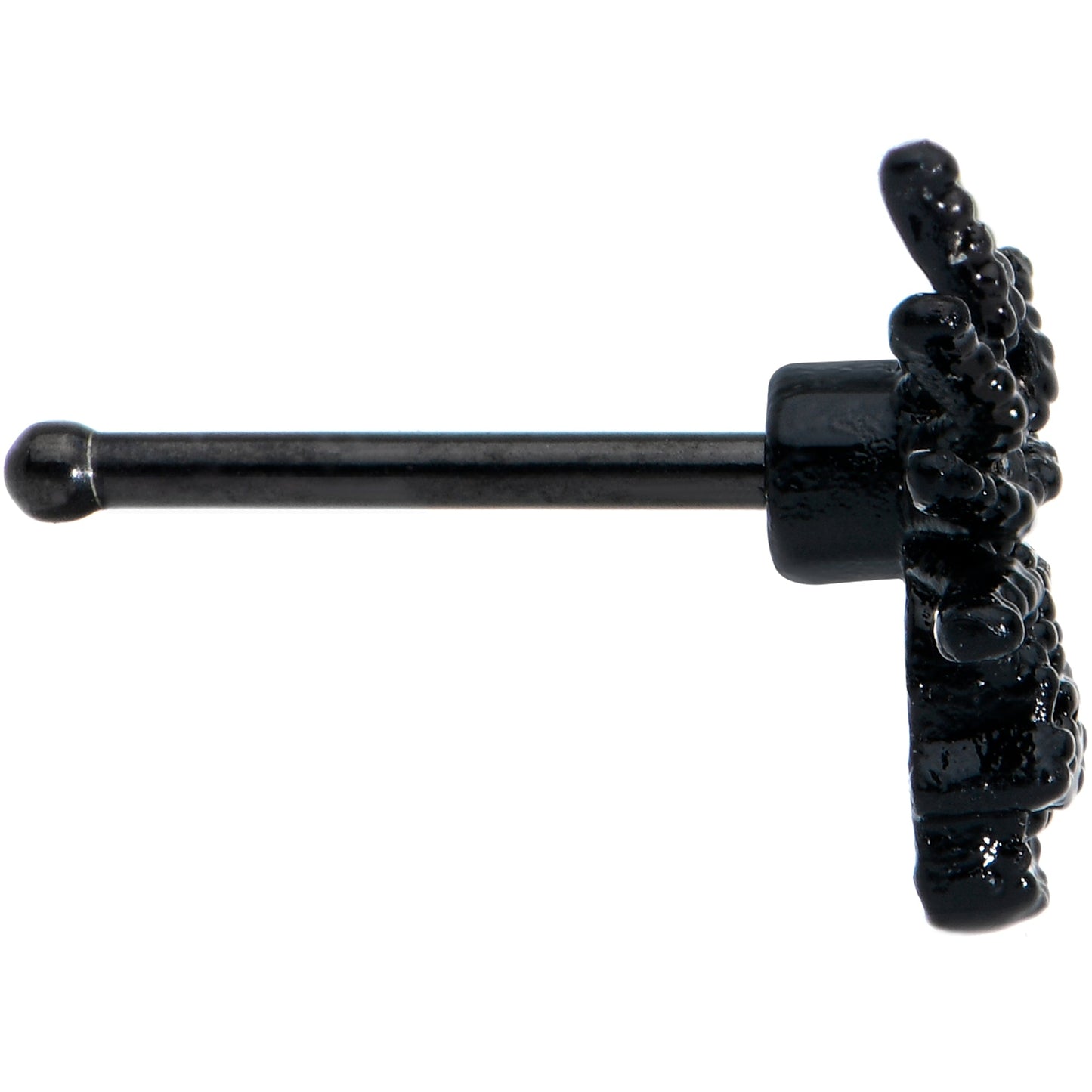 20 Gauge 1/4 Clear Gem Black Spider Halloween Nose Bone