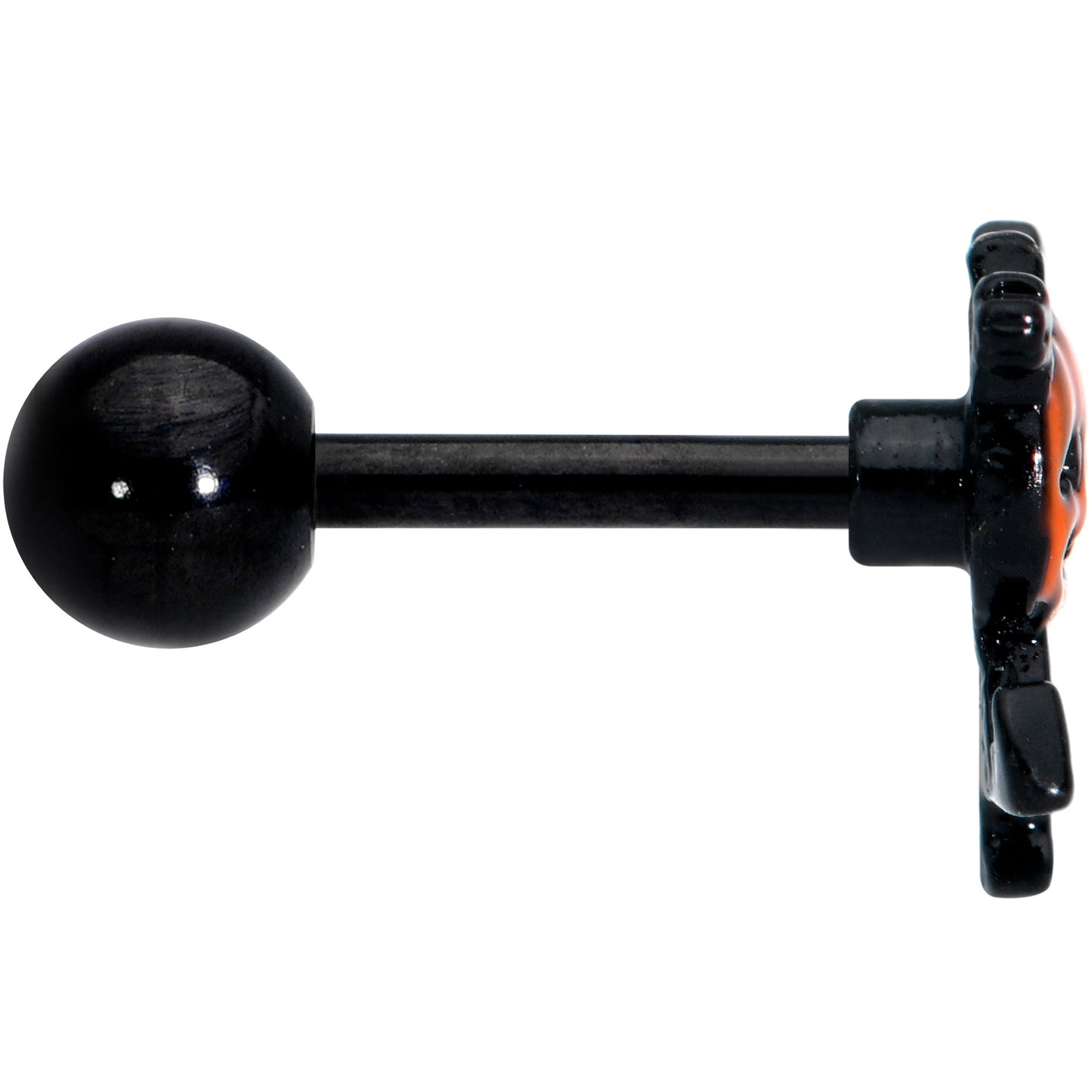 16 Gauge 1/4 Black Dancing Skeleton Pumpkin Halloween Cartilage Tragus