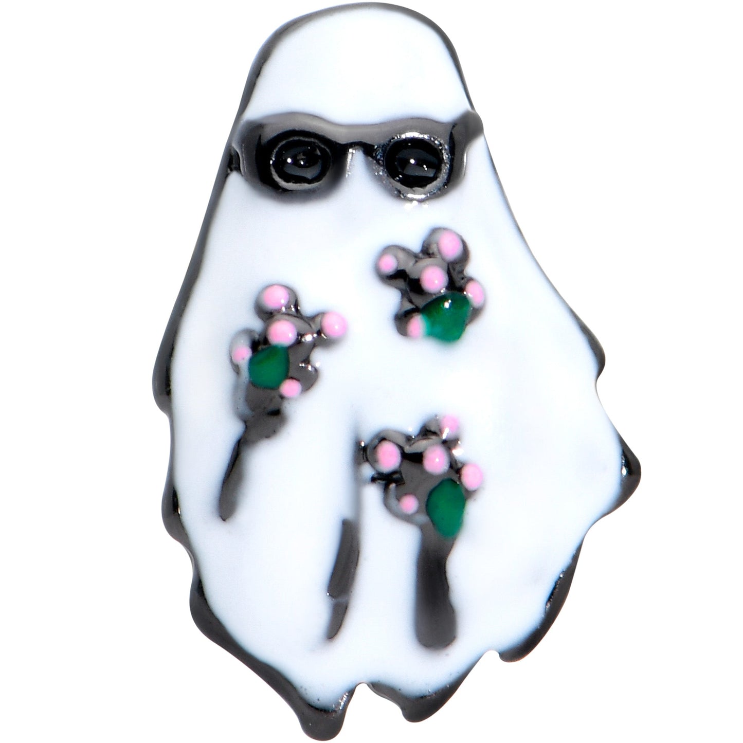16 Gauge 5/16 Black Hipster Ghost Halloween Labret Monroe Tragus