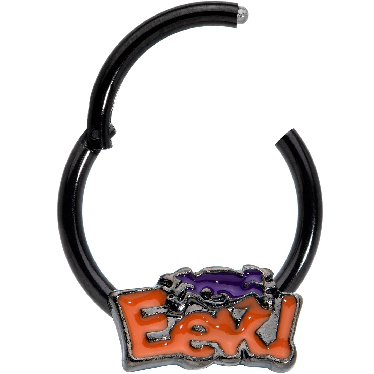 16 Gauge 3/8 Black Eek Purple Spider Halloween Hinged Segment Ring