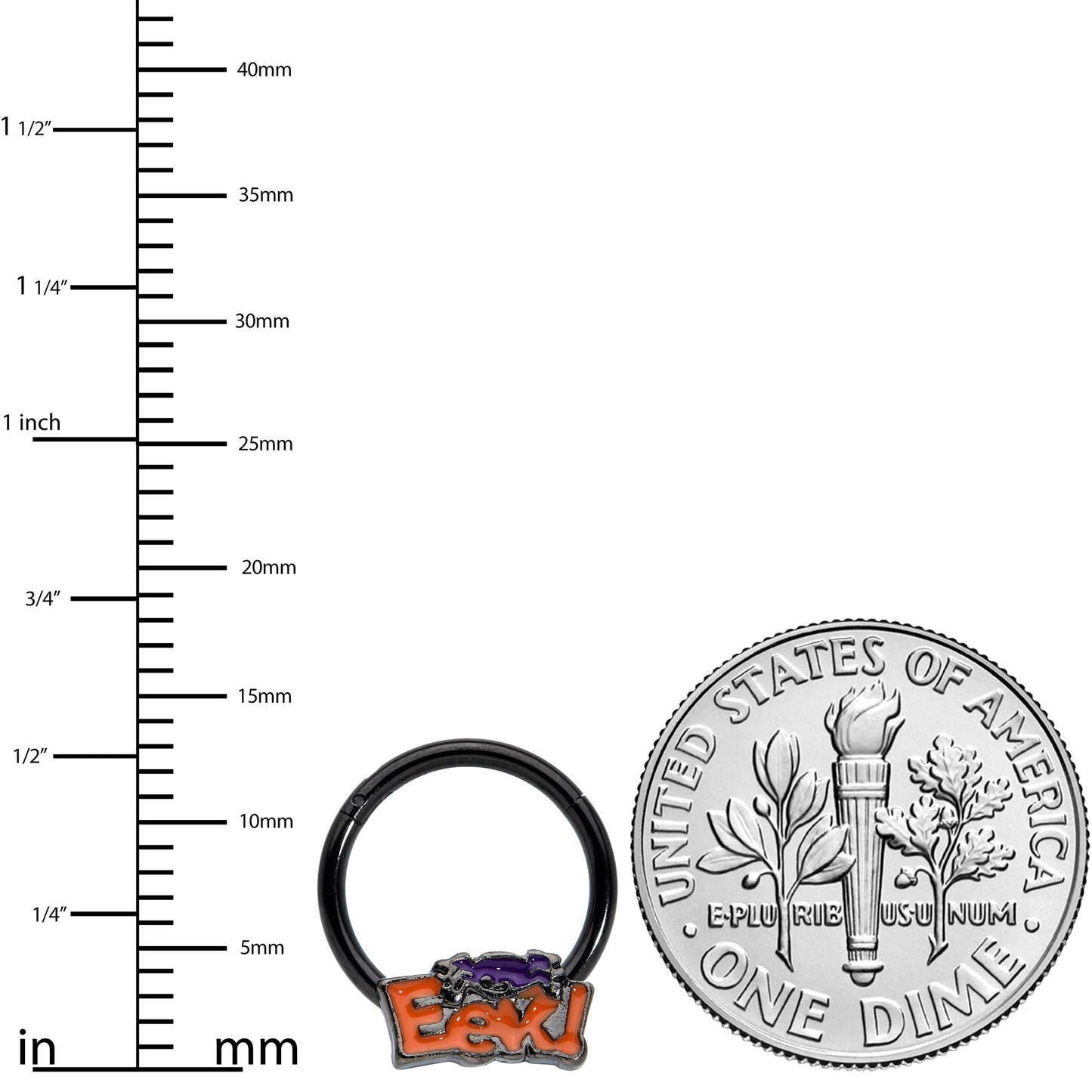 16 Gauge 3/8 Black Eek Purple Spider Halloween Hinged Segment Ring