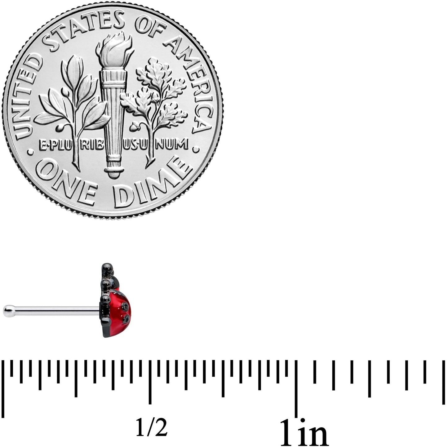 20 Gauge 1/4 Classic Ladybug Nose Bone