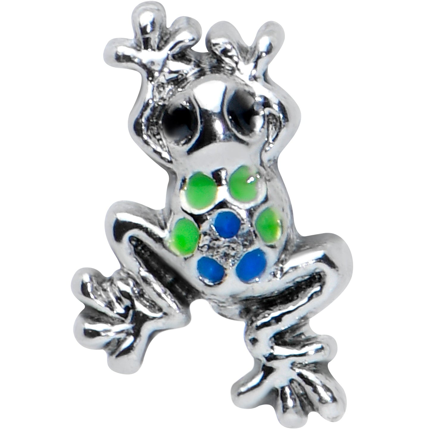 16 Gauge 5/16 Black Gem Polka Dot Blue Green Frog Labret Monroe Tragus