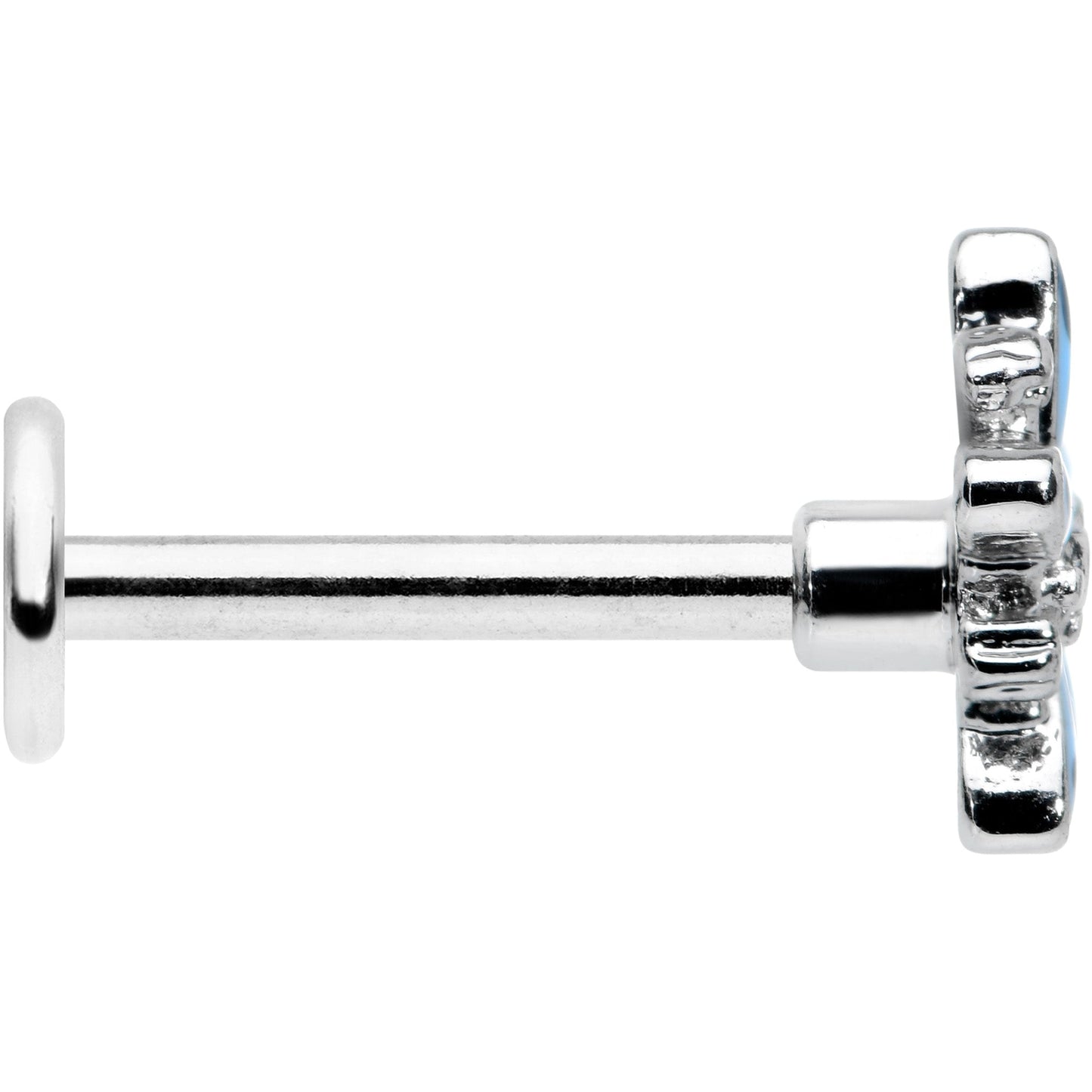 16 Gauge 5/16 Snowflake Blues Christmas Labret Monroe Tragus