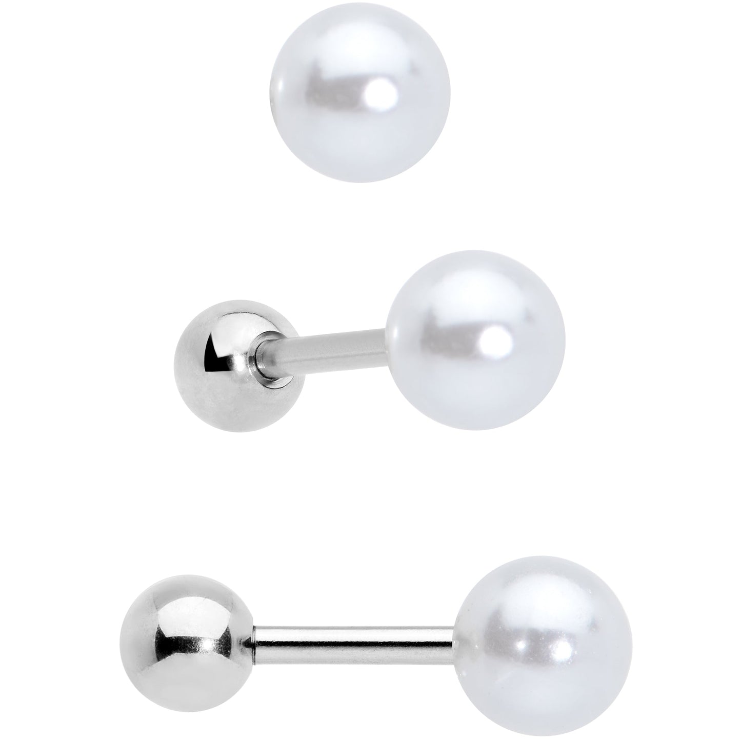 16 Gauge 1/4 Bee Smile Flower Pearlescent Cartilage Tragus Set of 3