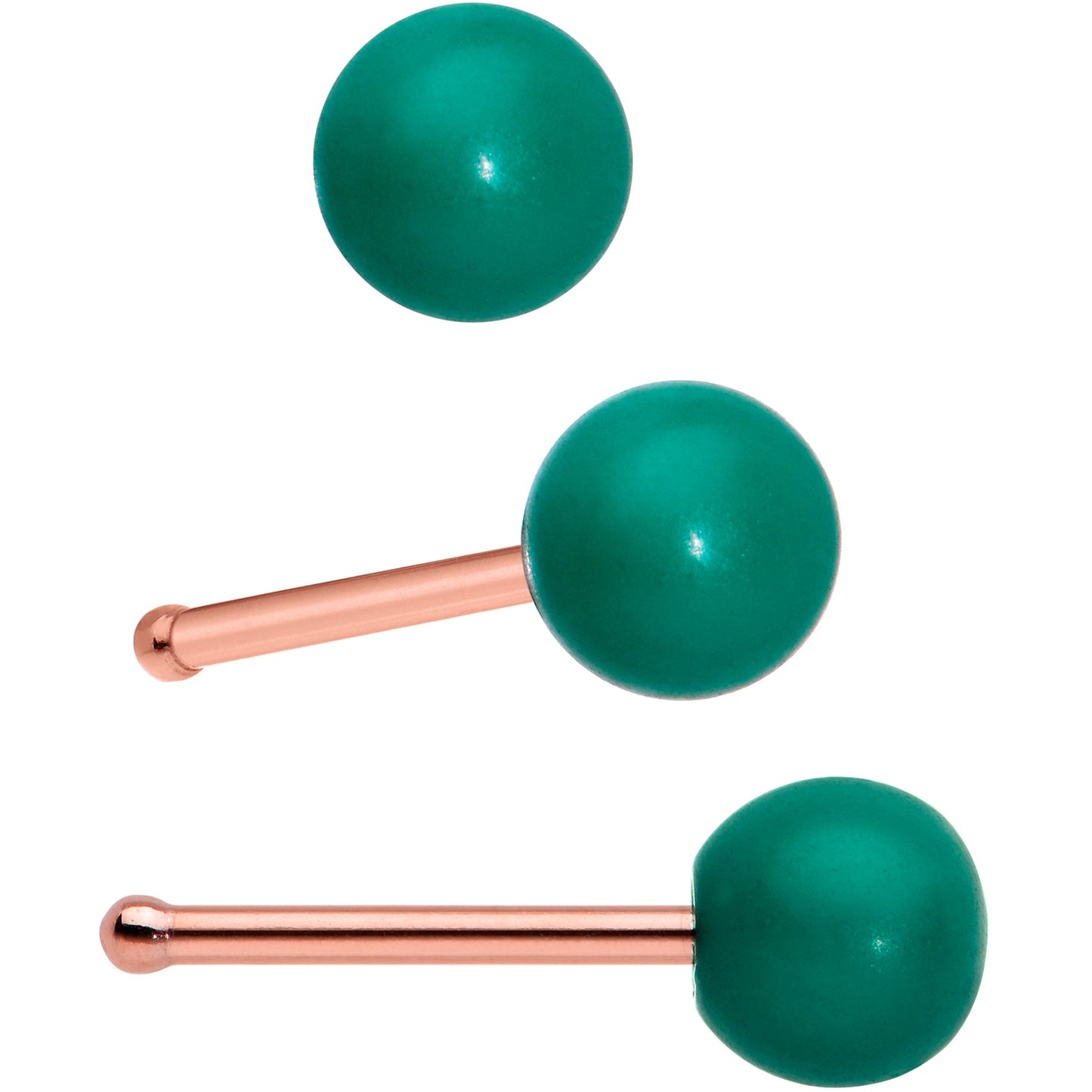 20 Gauge 1/4 5/16 Red Gem Rosy Tone Christmas Nose Bone Hoop Set of 4