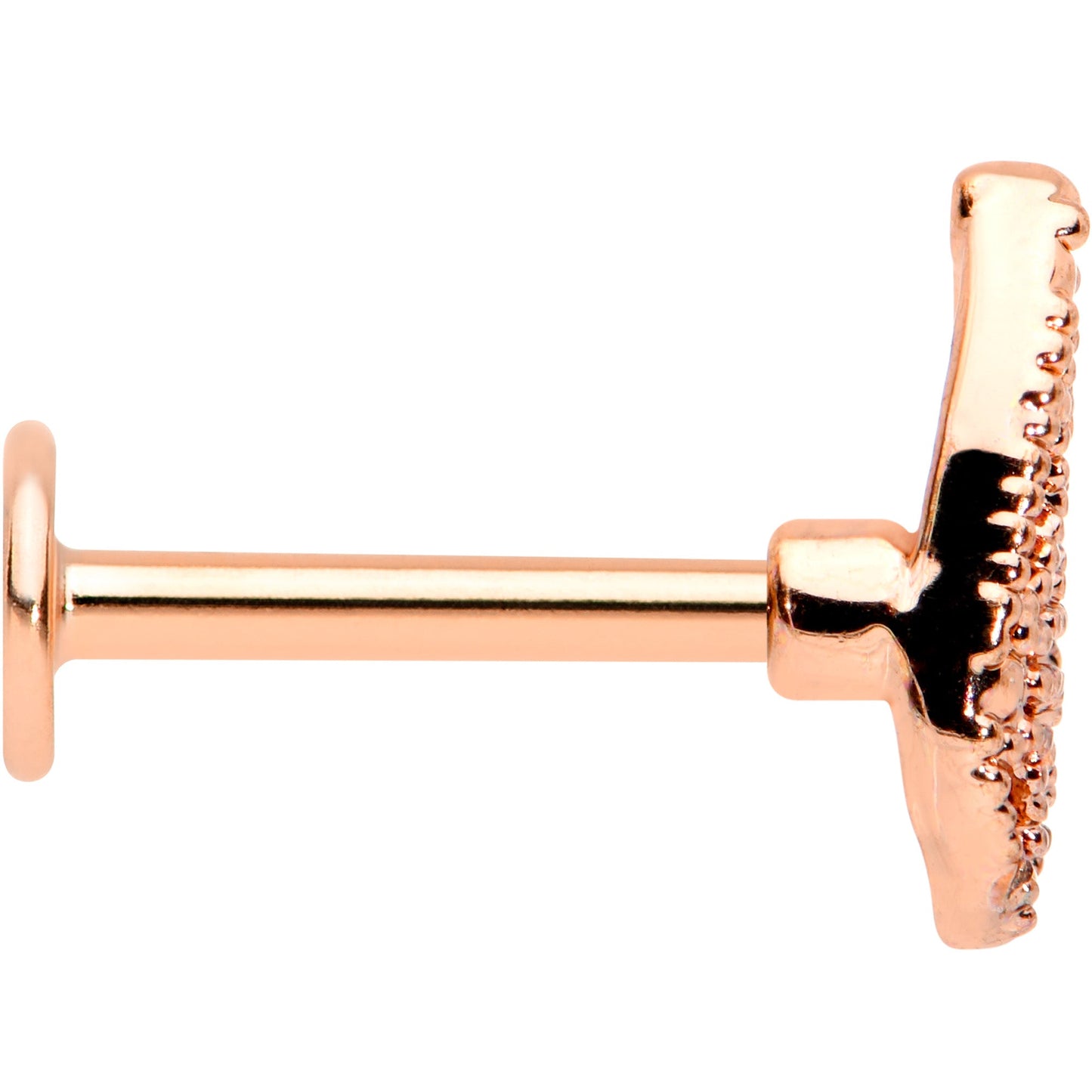 16 Gauge 5/16 Rose Gold Tone Textured Butterfly Labret Monroe Tragus