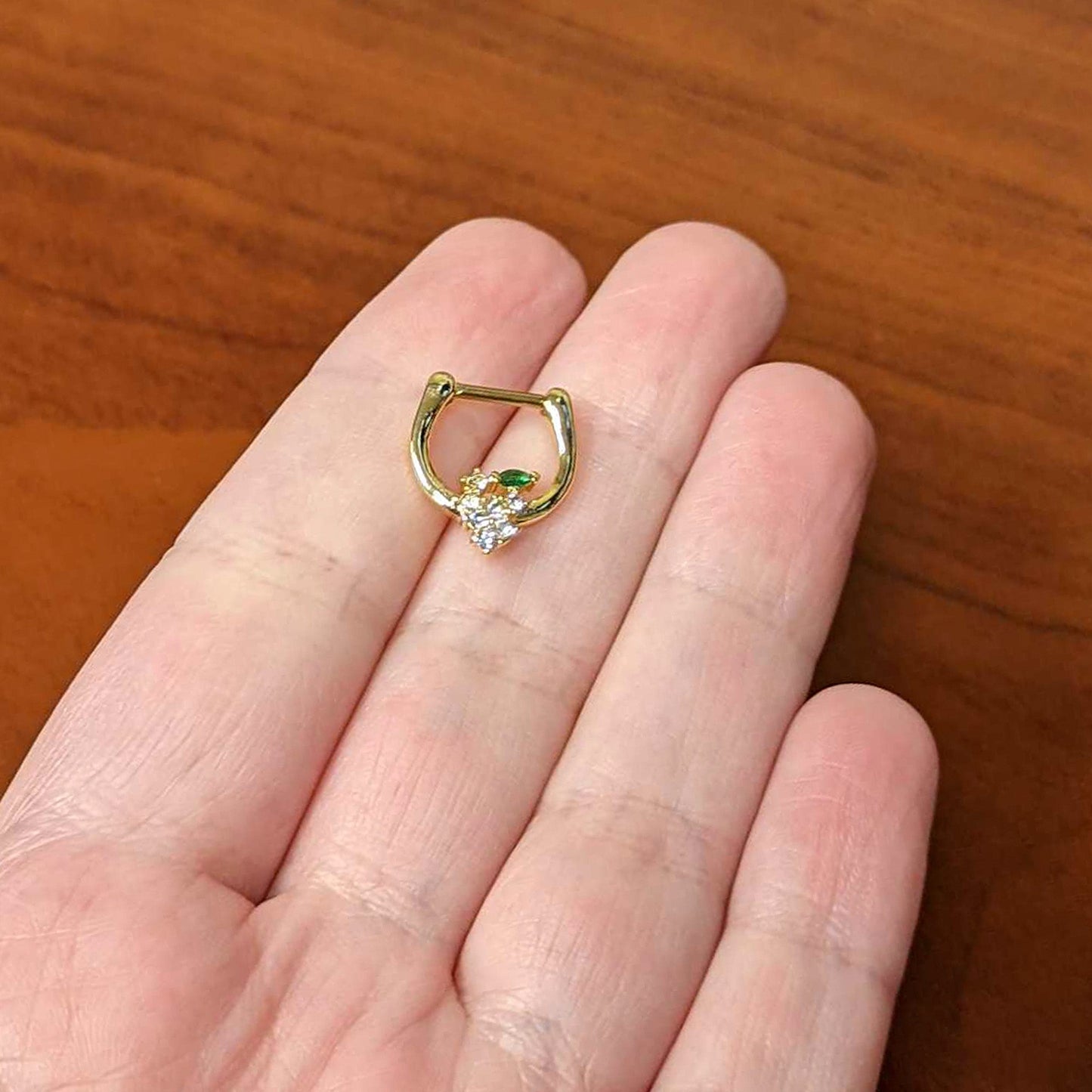 16 Gauge 5/16 Clear CZ Gem Gold Tone Bunch Grapes Cartilage Clicker