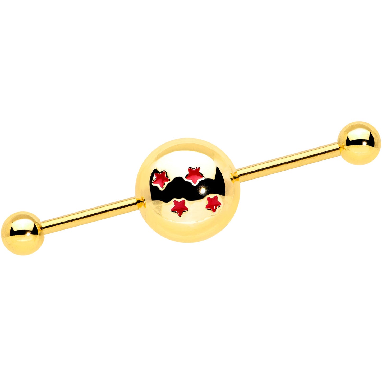 14 Gauge Gold Tone Licensed Dragonball Z Industrial Barbell 38mm