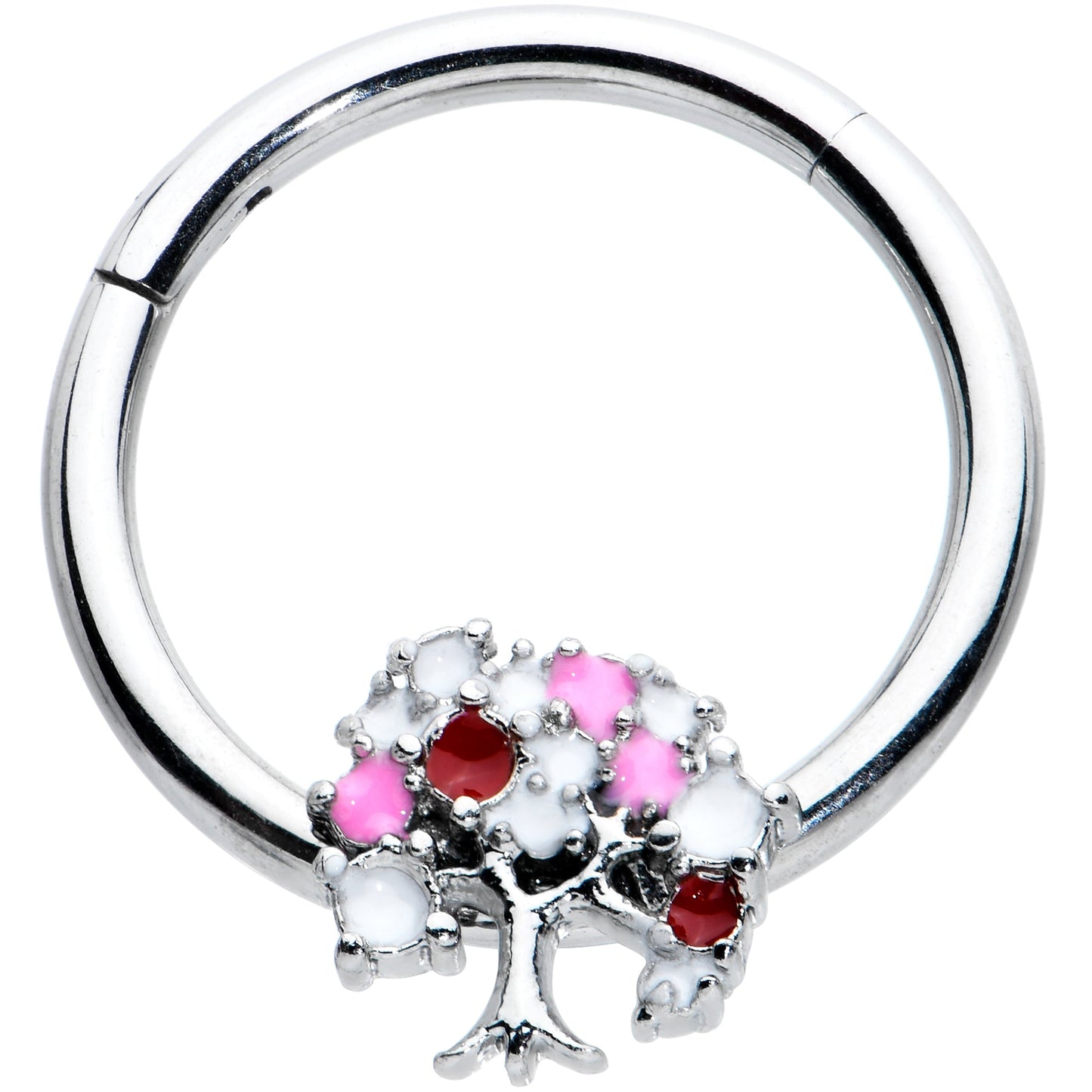 16 Gauge 3/8 Red Gem Luscious Pinks Fruit Tree Hinged Segment Ring