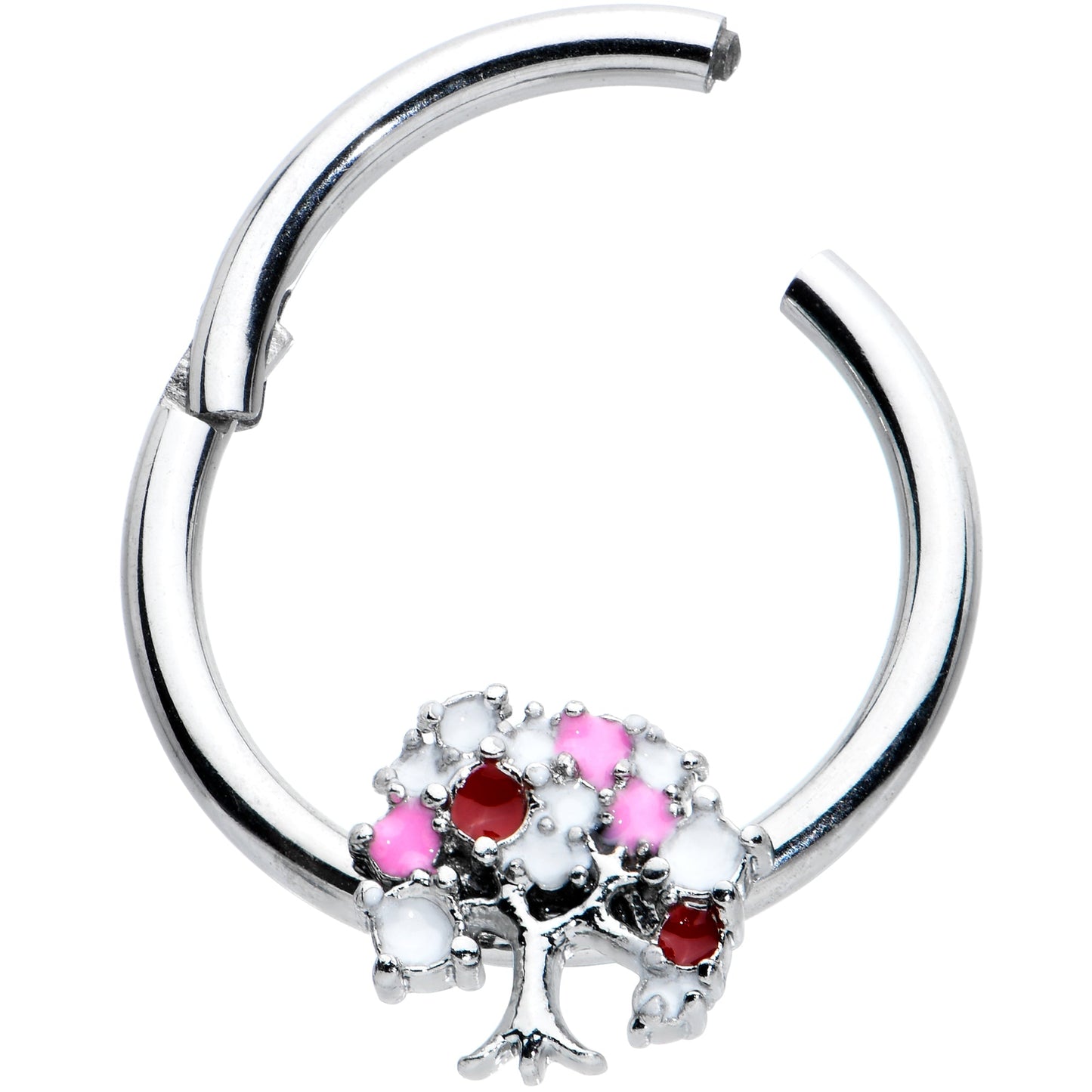 16 Gauge 3/8 Red Gem Luscious Pinks Fruit Tree Hinged Segment Ring
