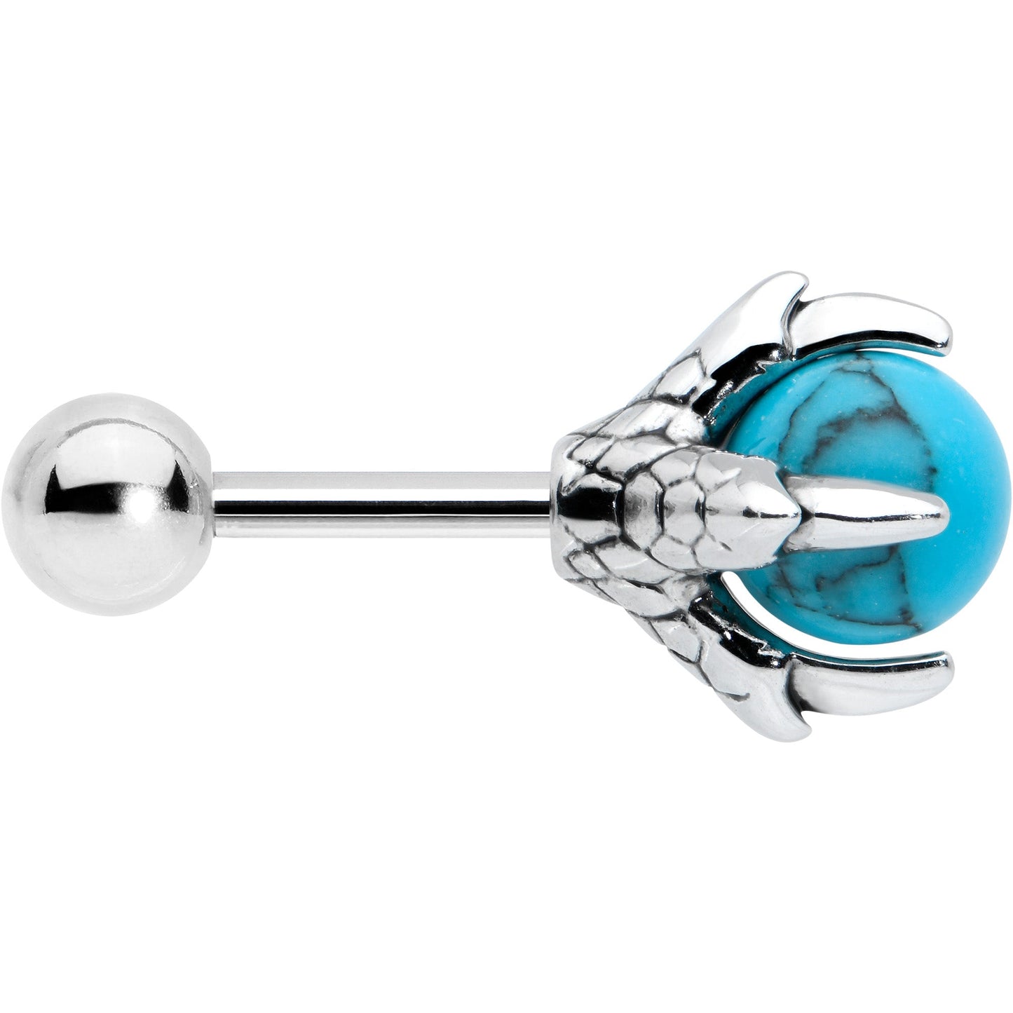 16 Gauge 1/4 Blue Turquoise Claw Hand Cartilage Tragus Earring