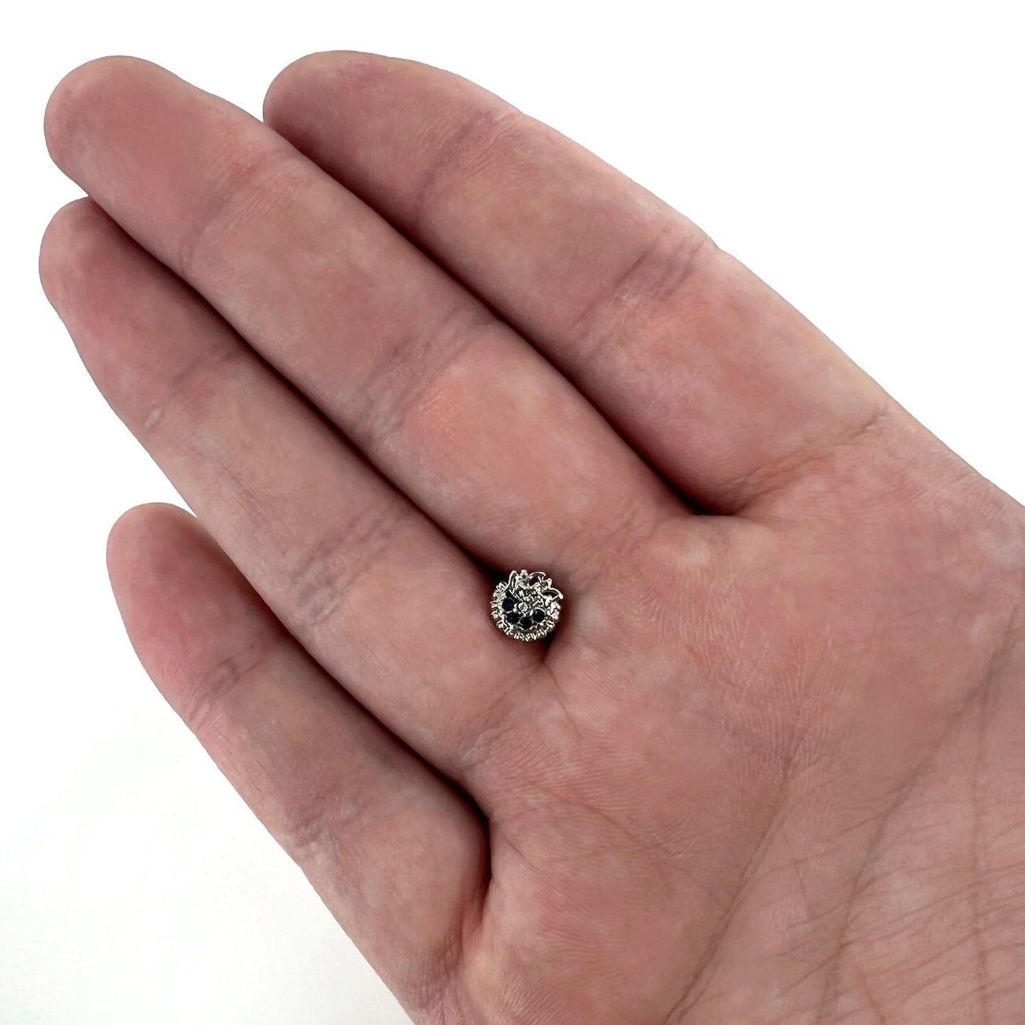 16 Gauge 1/4 Blue Clear Gem Abstract Arch Labret