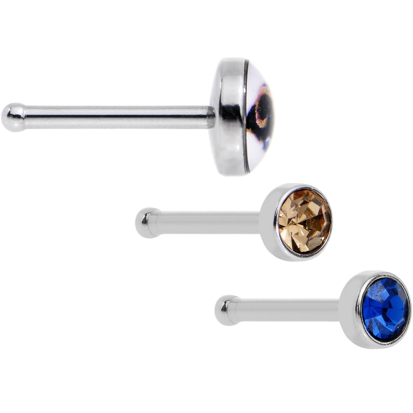 20 Gauge Licensed NFL Los Angeles Rams Logo Nose Bone 3 Pack Set