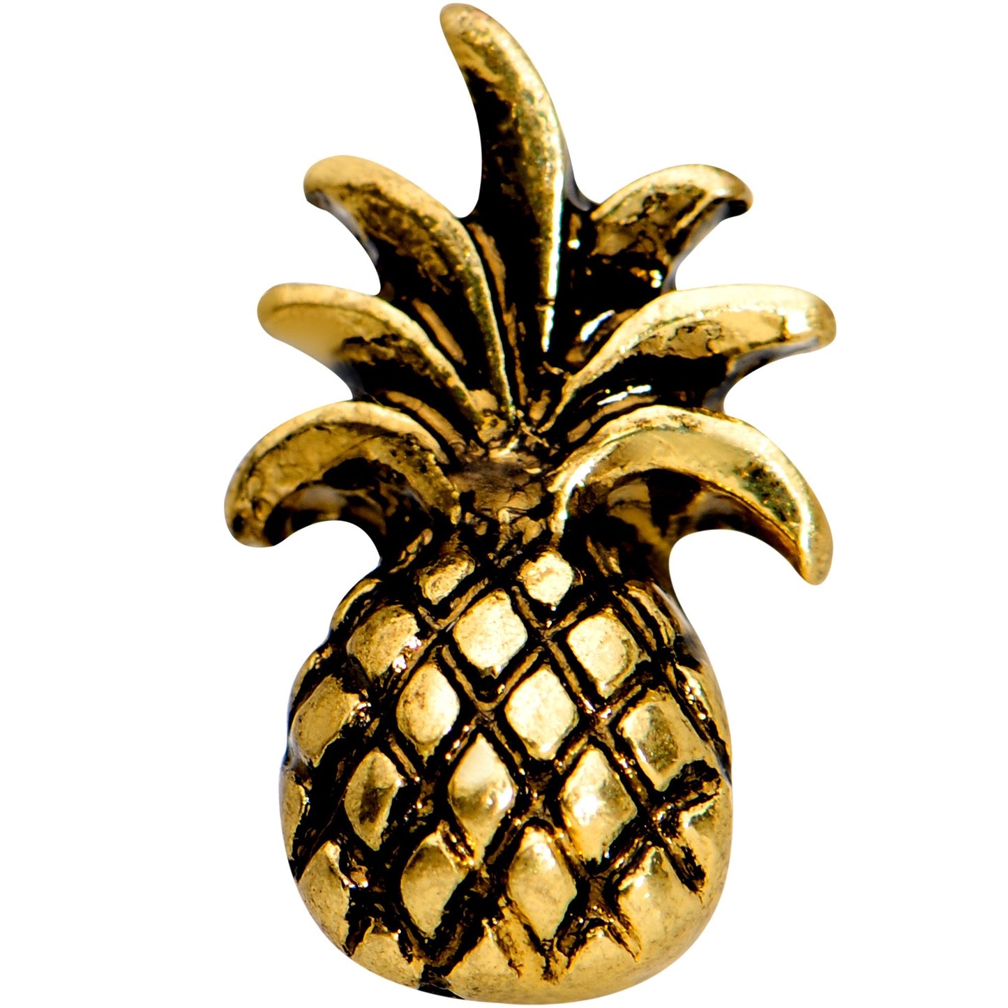 16 Gauge 1/4 Gold PVD Pineapple Pizzazz Cartilage Tragus Earring