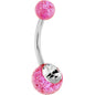 Crystalline Gem Pink Glitter Belly Ring