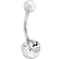 Crystalline Gem Clear Acrylic Ball Glitter Belly Ring