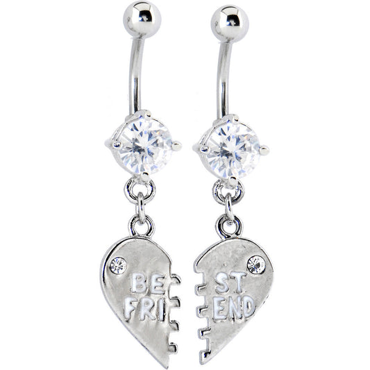 Clear Cubic Zirconia Best Friend Belly Rings