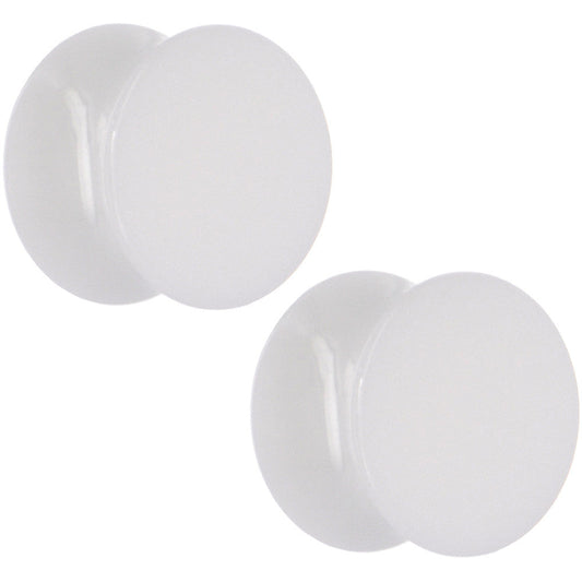 9/16 White Acrylic Saddle Plug Set