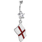 England Flag Dangle Belly Ring