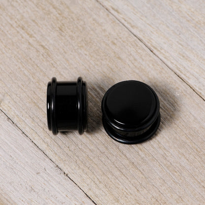 5/8 Black Acrylic Straight Plug Set