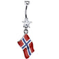 Norway Flag Dangle Belly Ring