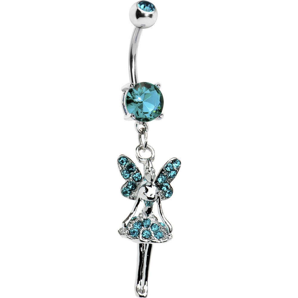 Zircon Blue Cubic Zirconia Princess Fairy Belly Ring