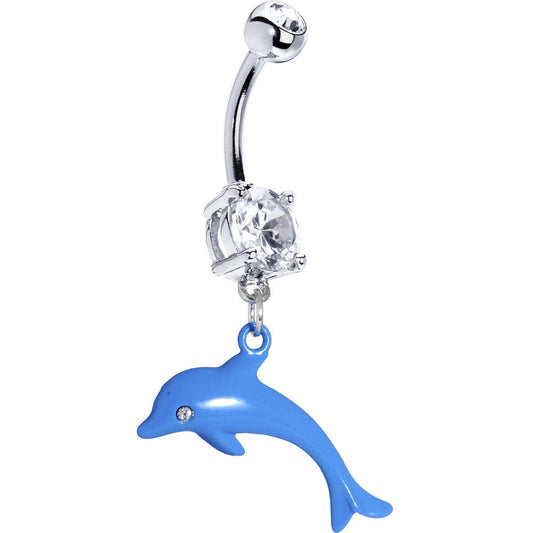 Blue Dolphin Belly Ring