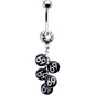 Crystalline Gem Dangling 69 Belly Ring