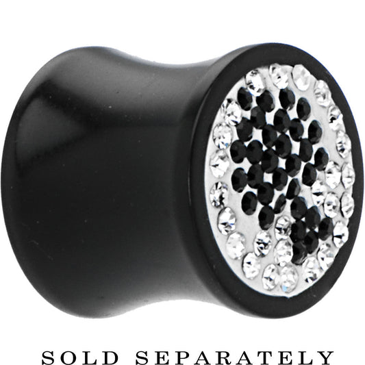 1/2 Gauge Crystal Black Spade Saddle Plug