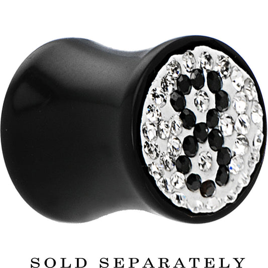 1/2 Gauge Crystal 8 Ball Saddle Plug