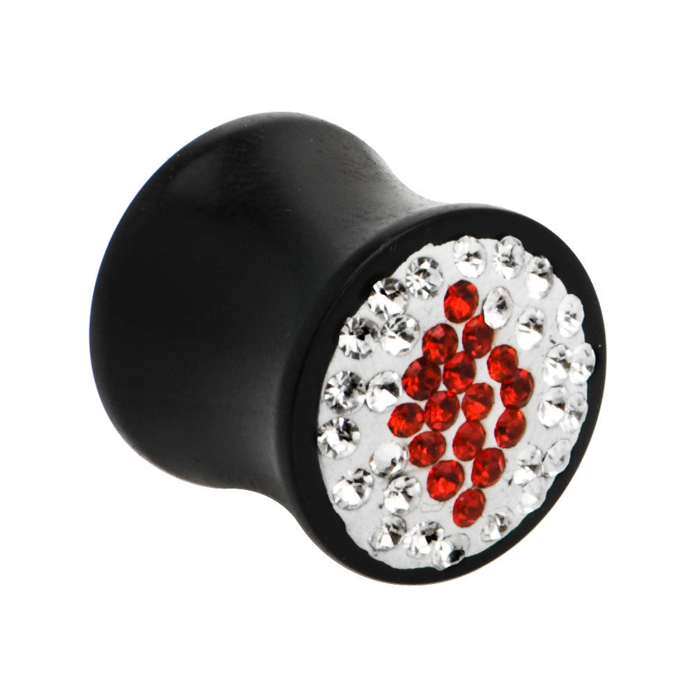 00 Gauge Crystal Red Diamond Saddle Plug