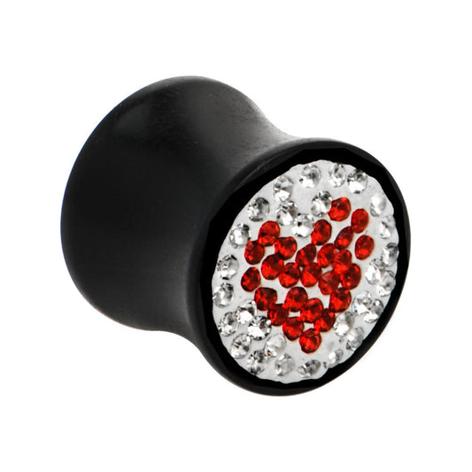 1/2 Crystal Red Heart Saddle Plug