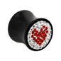 1/2 Crystal Red Heart Saddle Plug