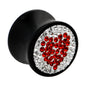 5/8 Crystal Red Heart Saddle Plug