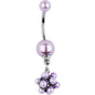 Purple Dapper Drop Faux Pearl Belly Ring