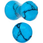 4 Gauge Turquoise Natural Stone Saddle Plug Set