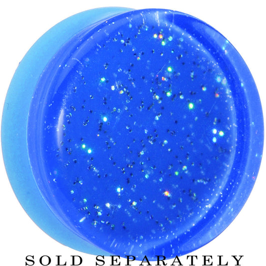 24mm Blue Neon Glitter Saddle Plug