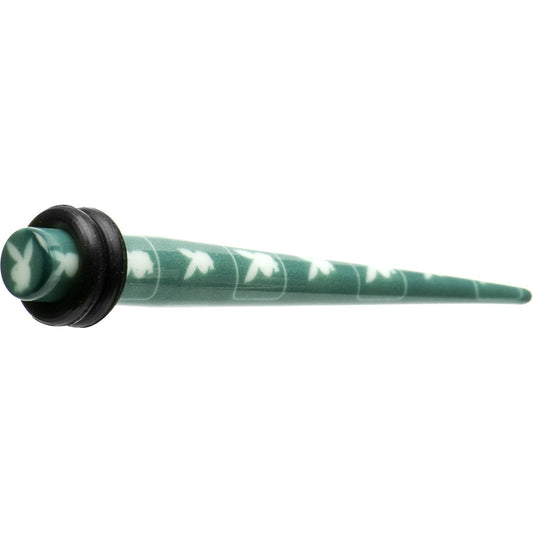 4 Gauge Teal White Acrylic Playboy Rabbit Head Taper
