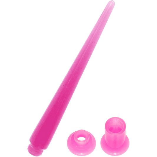 4 Gauge Pink 2-in1 Acrylic Screw Fit Interchangeable Plug Tunnel