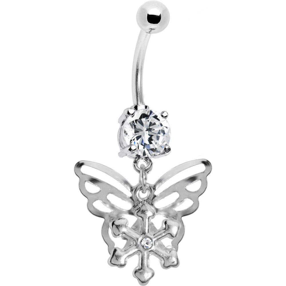 Crystalline Gem Encompass Butterfly Belly Ring