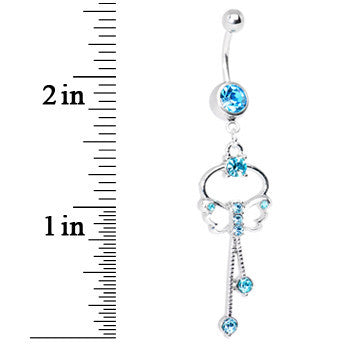 Butterfly Wishes Blue CZ Belly Ring