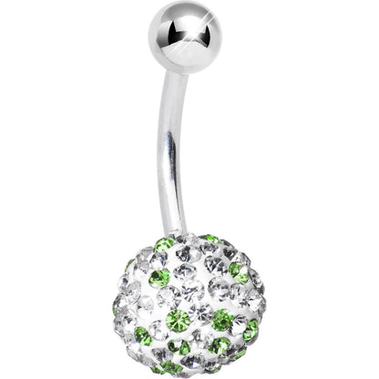 Striped Peridot Green Crystal Evolution Belly Ring