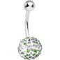 Striped Peridot Green Crystal Evolution Belly Ring